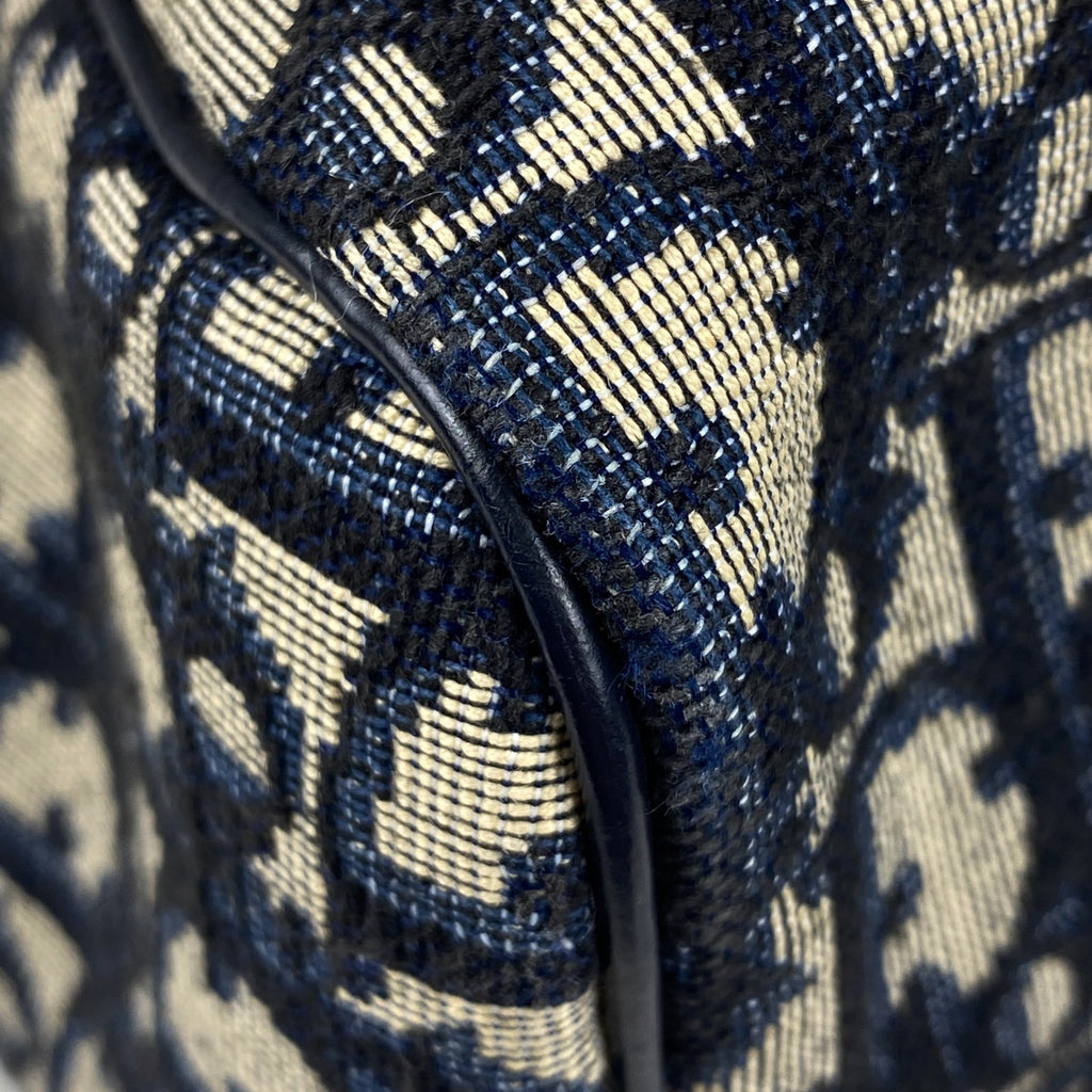 クリスチャンディオール トロッター柄 ハンドバッグ ロゴ ミニボストン ハンドバッグ キャンバス ネイビー レディース 【中古】brbag