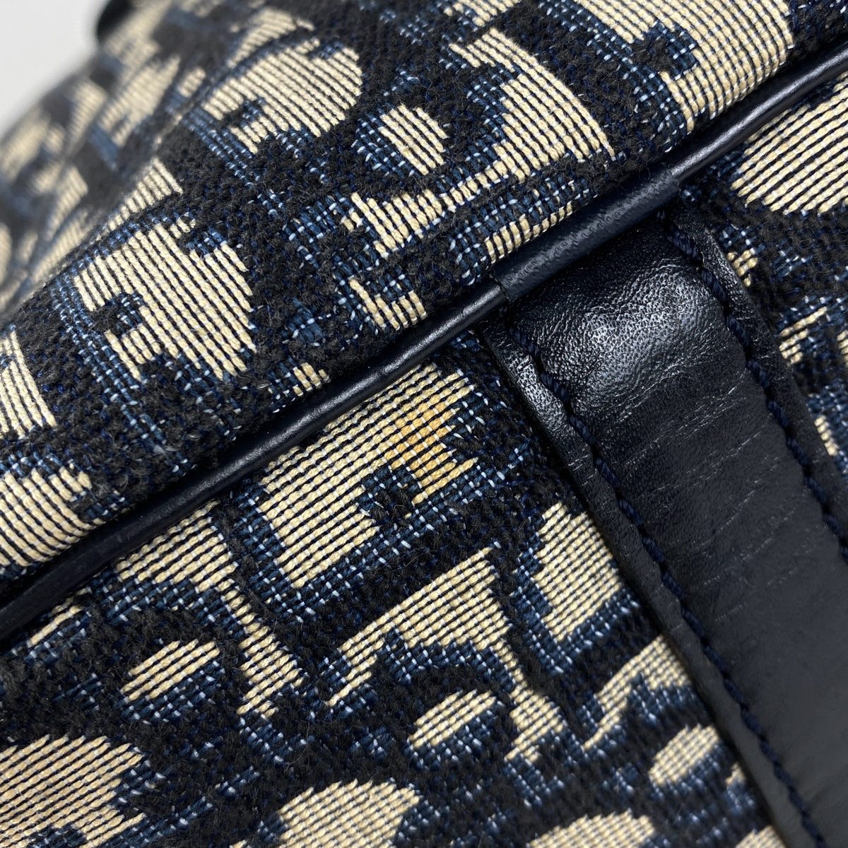 ディオール ハンドバッグ トロッター柄 キャンバス　ネイビー バイセル公式】クリスチャンディオール トロッター柄 ハンドバッグ