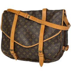 ルイ・ヴィトン ソミュール 43 斜め掛け ショルダーバッグ モノグラム ブラウン M42252 レディース 【中古】brbag