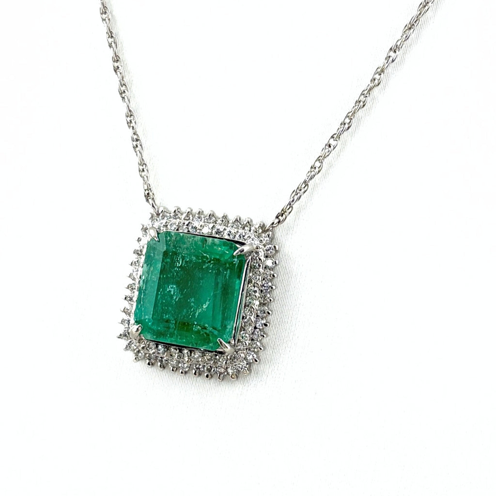 エメラルド デザインネックレス プラチナ ペンダント ネックレス Pt850 エメラルド ダイヤモンド レディース 【中古】nbjwl