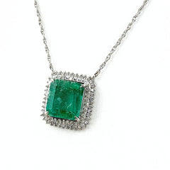 エメラルド デザインネックレス プラチナ ペンダント ネックレス Pt850 エメラルド ダイヤモンド レディース 【中古】nbjwl