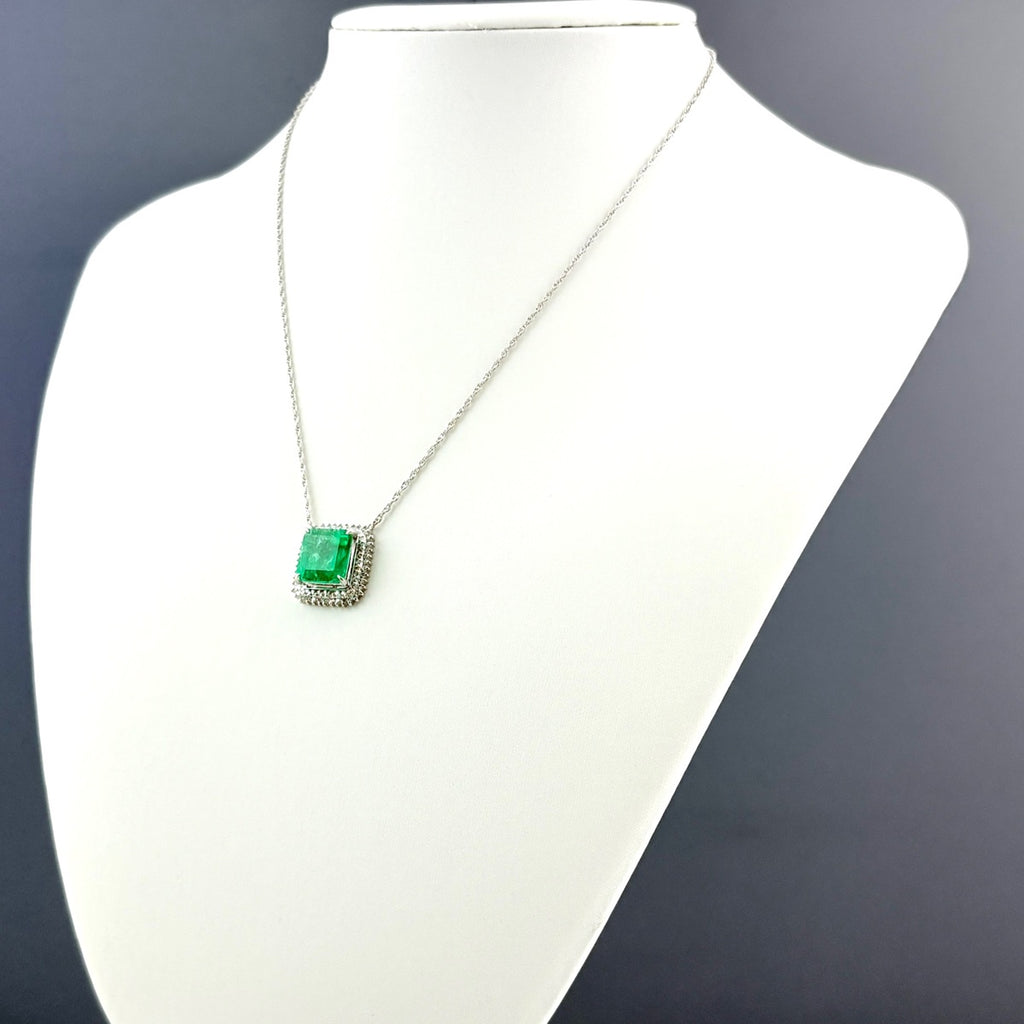 エメラルド デザインネックレス プラチナ ペンダント ネックレス Pt850 エメラルド ダイヤモンド レディース 【中古】nbjwl