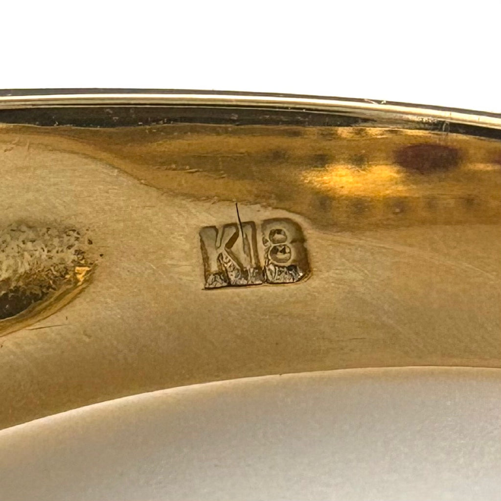 ルビー デザインリング YG イエローゴールド 指輪 メレダイヤ リング 13号 K18 ルビー ダイヤモンド レディース 【中古】nbjwl