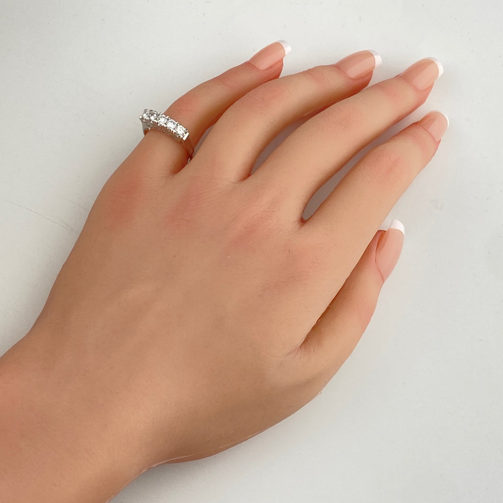 メレダイヤ デザインリング プラチナ 指輪 リング 12.5号 Pt900 ダイヤモンド レディース 【中古】nbjwl