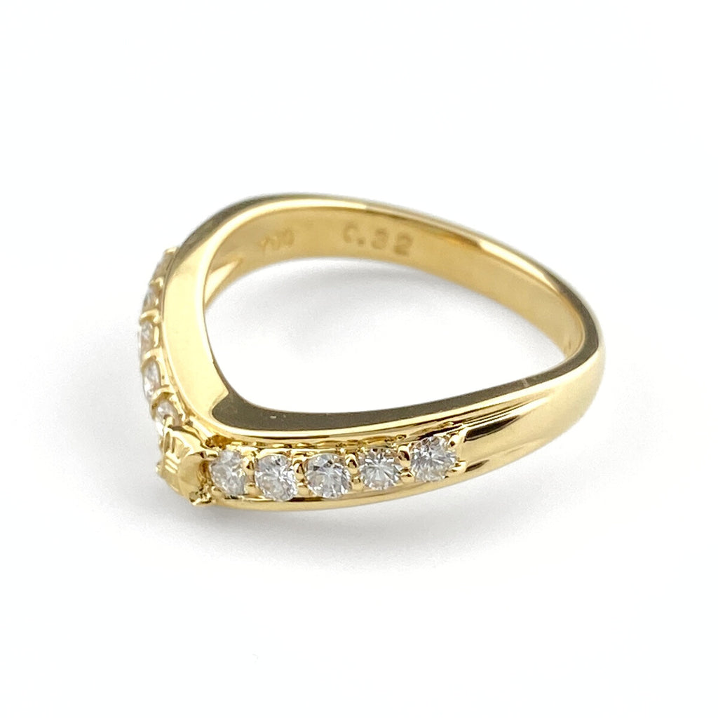 セリーヌ メレダイヤ デザインリング YG イエローゴールド 指輪 リング 11.5号 750 ダイヤモンド レディース 【中古】brjwl