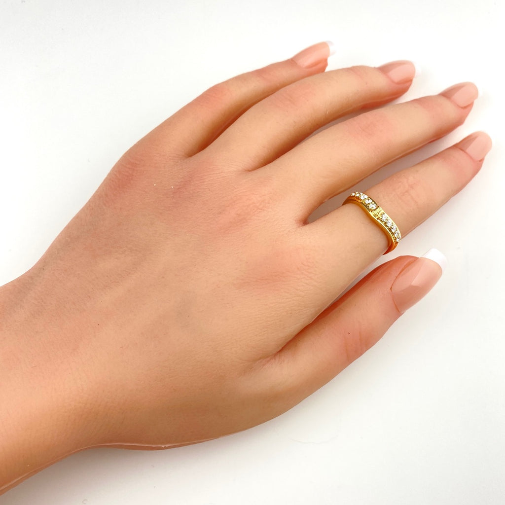 セリーヌ メレダイヤ デザインリング YG イエローゴールド 指輪 リング 11.5号 750 ダイヤモンド レディース 【中古】brjwl