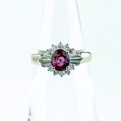 ルビー デザインリング プラチナ メレダイヤ 指輪 リング 11.5号 Pt850 ルビー ダイヤモンド レディース ノンブランドジュエリー 【中古】nbjwl