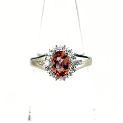 インペリアルトパーズ デザインリング プラチナ メレダイヤ 指輪 リング 11号 Pt900 トパーズ ダイヤモンド レディース ノンブランドジュエリー 【中古】nbjwl