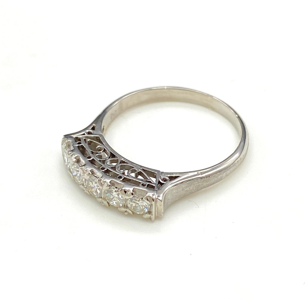 【状態良好】 メレダイヤ リング プラチナ 指輪 13号 Pt850 ダイヤモンド レディース 【中古】nbjwl