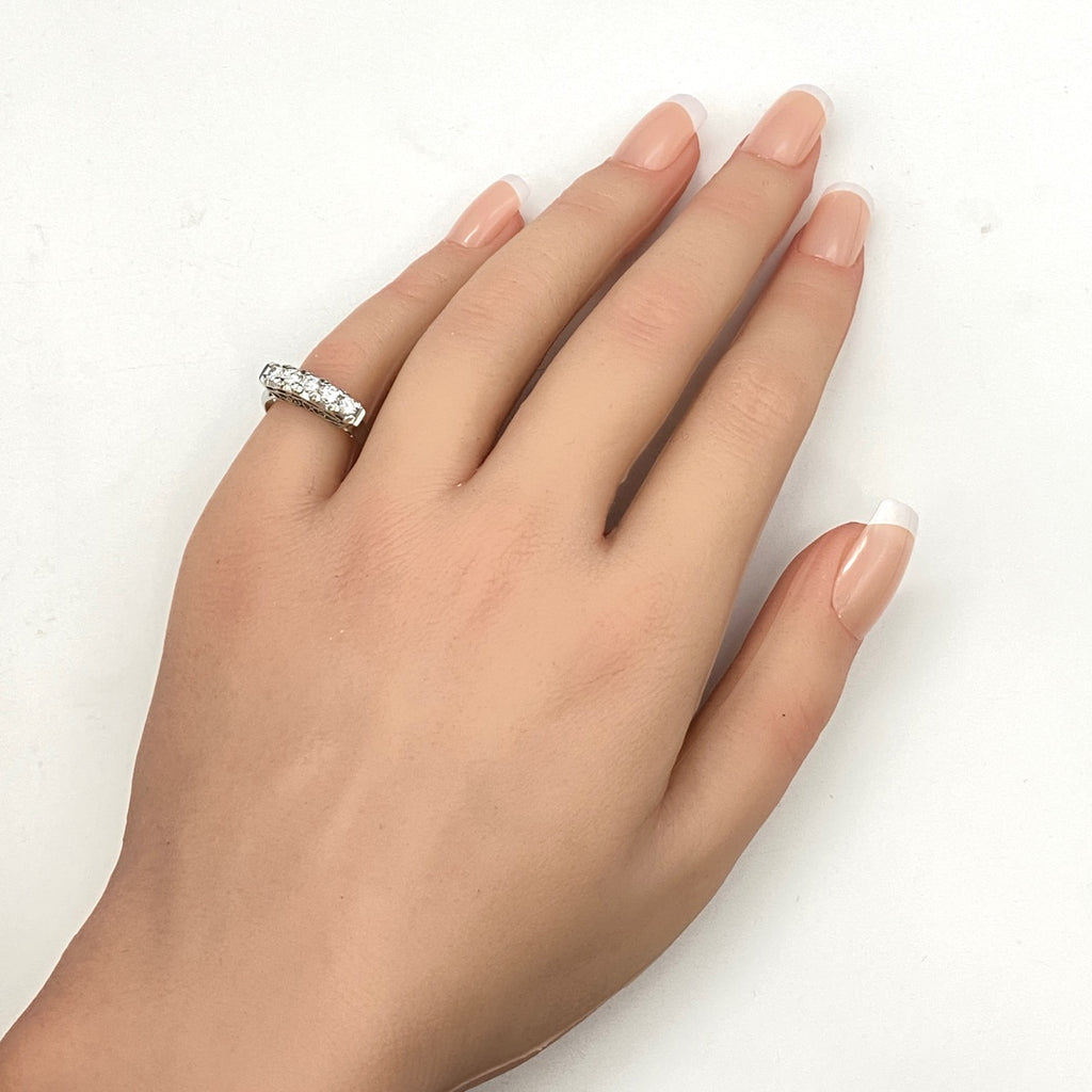 【状態良好】 メレダイヤ リング プラチナ 指輪 13号 Pt850 ダイヤモンド レディース 【中古】nbjwl