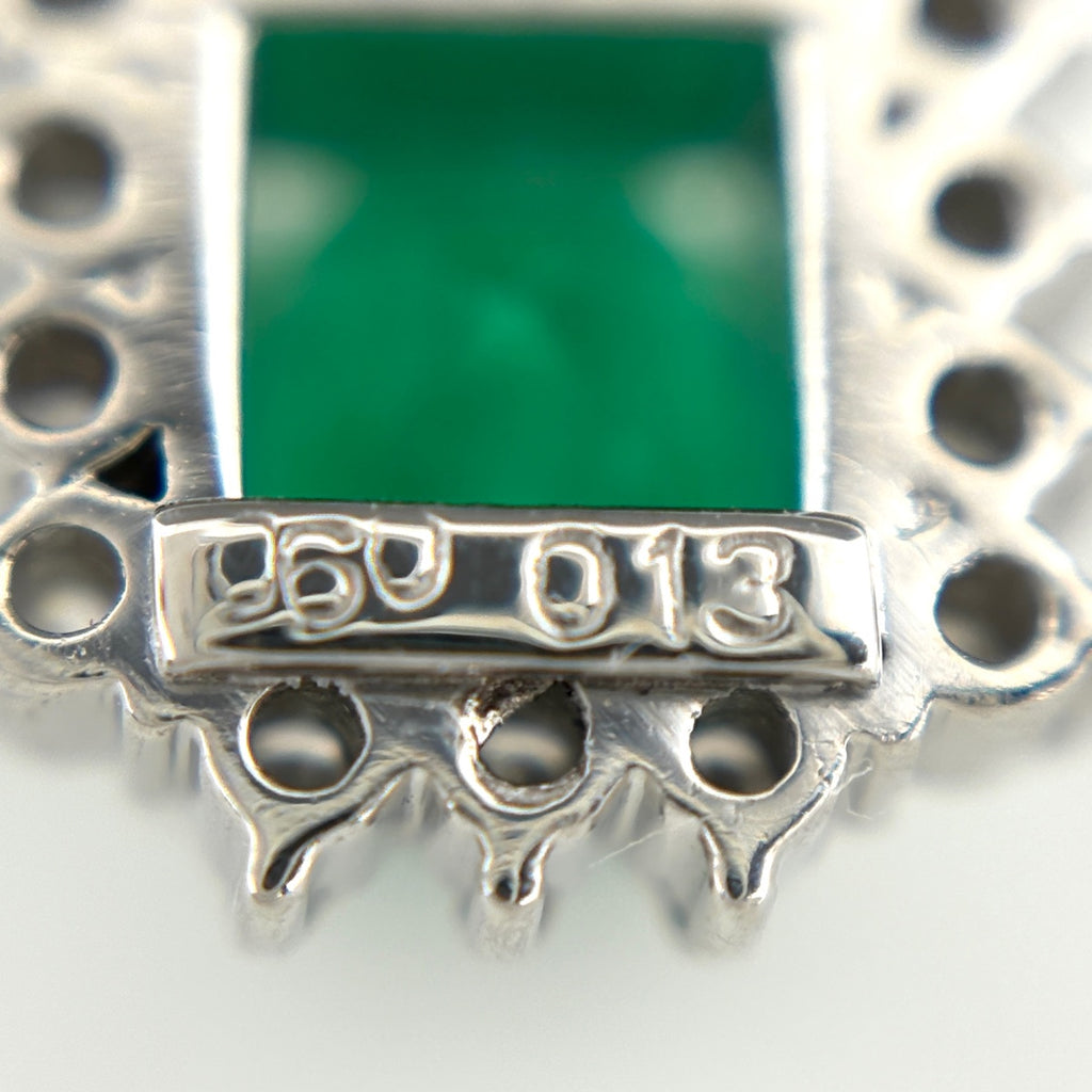 エメラルド ペンダントトップ プラチナ メレダイヤ ペンダントトップ Pt900 エメラルド ダイヤモンド レディース ノンブランドジュエリー 【中古】nbjwl