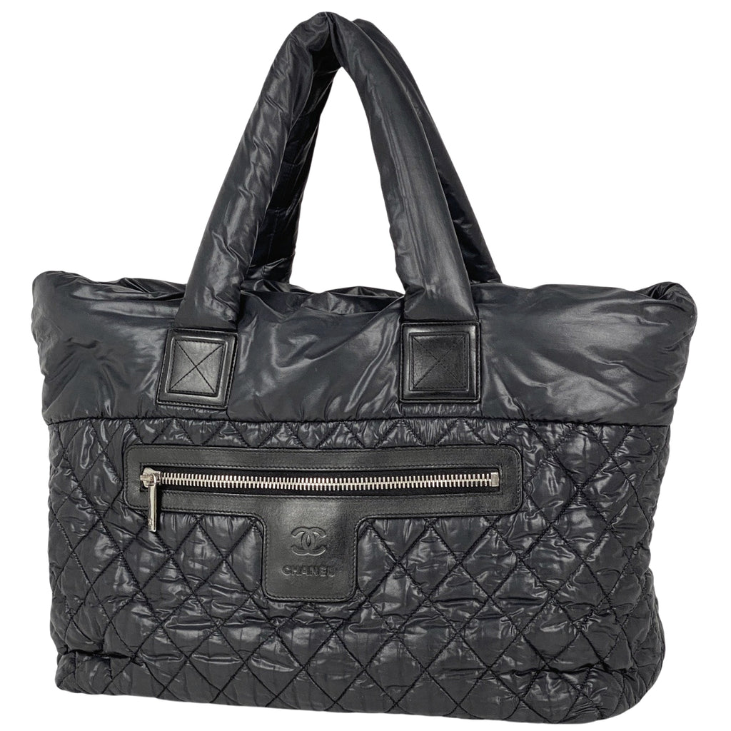 シャネル コココクーン ミディアム トートバッグ ココマーク ハンドバッグ トートバッグ ナイロン ブラック A48611 レディース 【中古】brbag