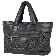 シャネル コココクーン ミディアム トートバッグ ココマーク ハンドバッグ トートバッグ ナイロン ブラック A48611 レディース 【中古】brbag