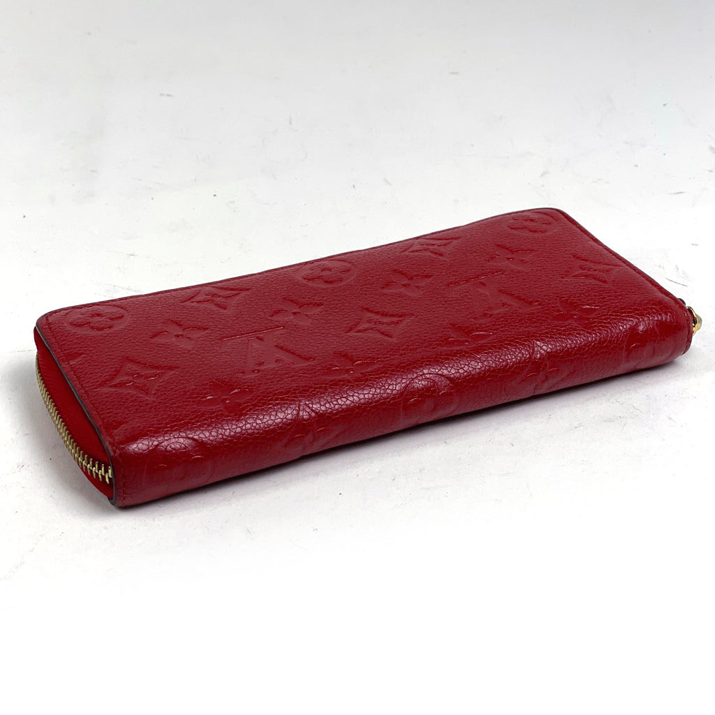 ルイ・ヴィトン ポルトフォイユ クレマンス ラウンドファスナー 長財布 モノグラムアンプラント スリーズ(レッド) M60169 レディース 【中古】brbag