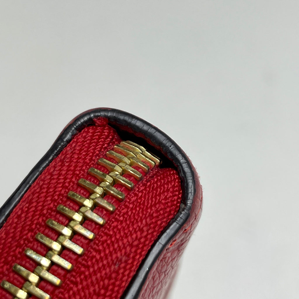 ルイ・ヴィトン ポルトフォイユ クレマンス ラウンドファスナー 長財布 モノグラムアンプラント スリーズ(レッド) M60169 レディース 【中古】brbag