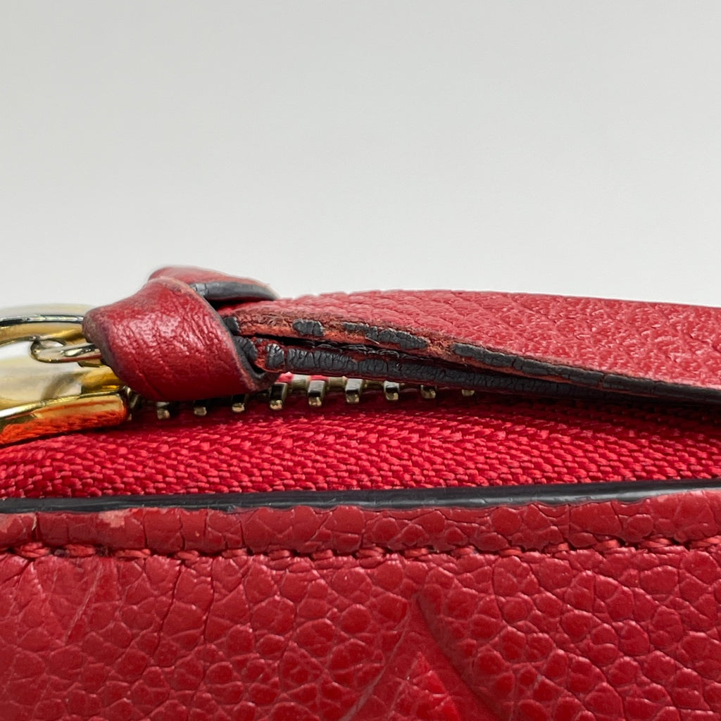 ルイ・ヴィトン ポルトフォイユ クレマンス ラウンドファスナー 長財布 モノグラムアンプラント スリーズ(レッド) M60169 レディース 【中古】brbag