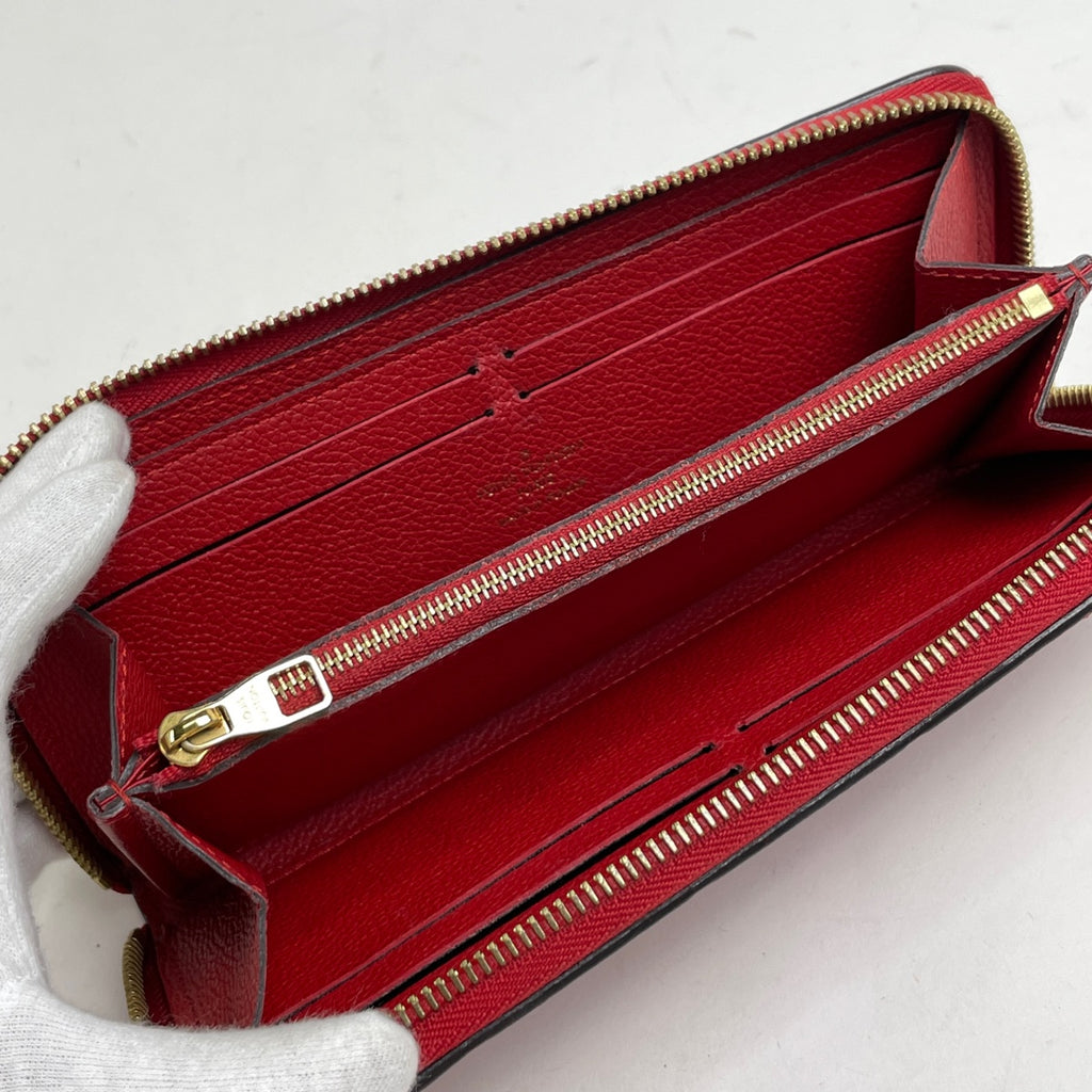 ルイ・ヴィトン ポルトフォイユ クレマンス ラウンドファスナー 長財布 モノグラムアンプラント スリーズ(レッド) M60169 レディース 【中古】brbag