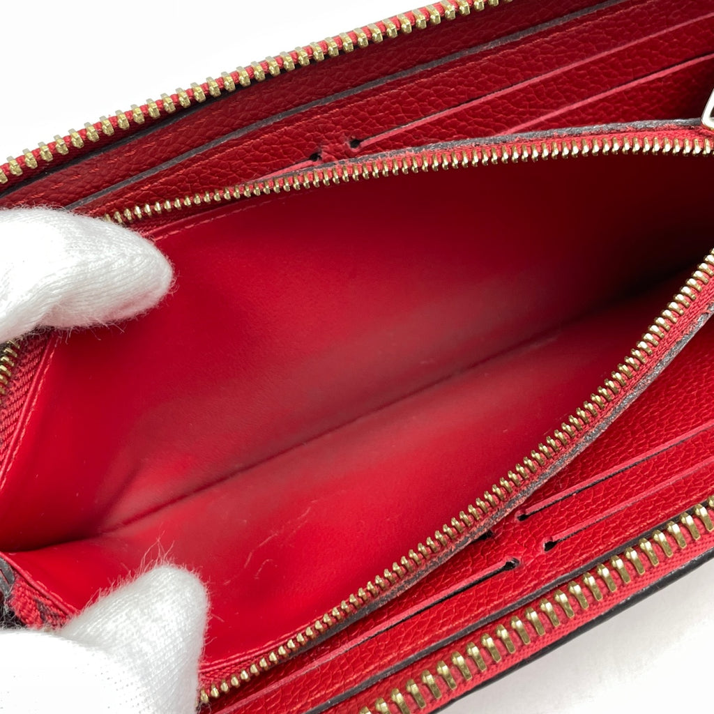 ルイ・ヴィトン ポルトフォイユ クレマンス ラウンドファスナー 長財布 モノグラムアンプラント スリーズ(レッド) M60169 レディース 【中古】brbag