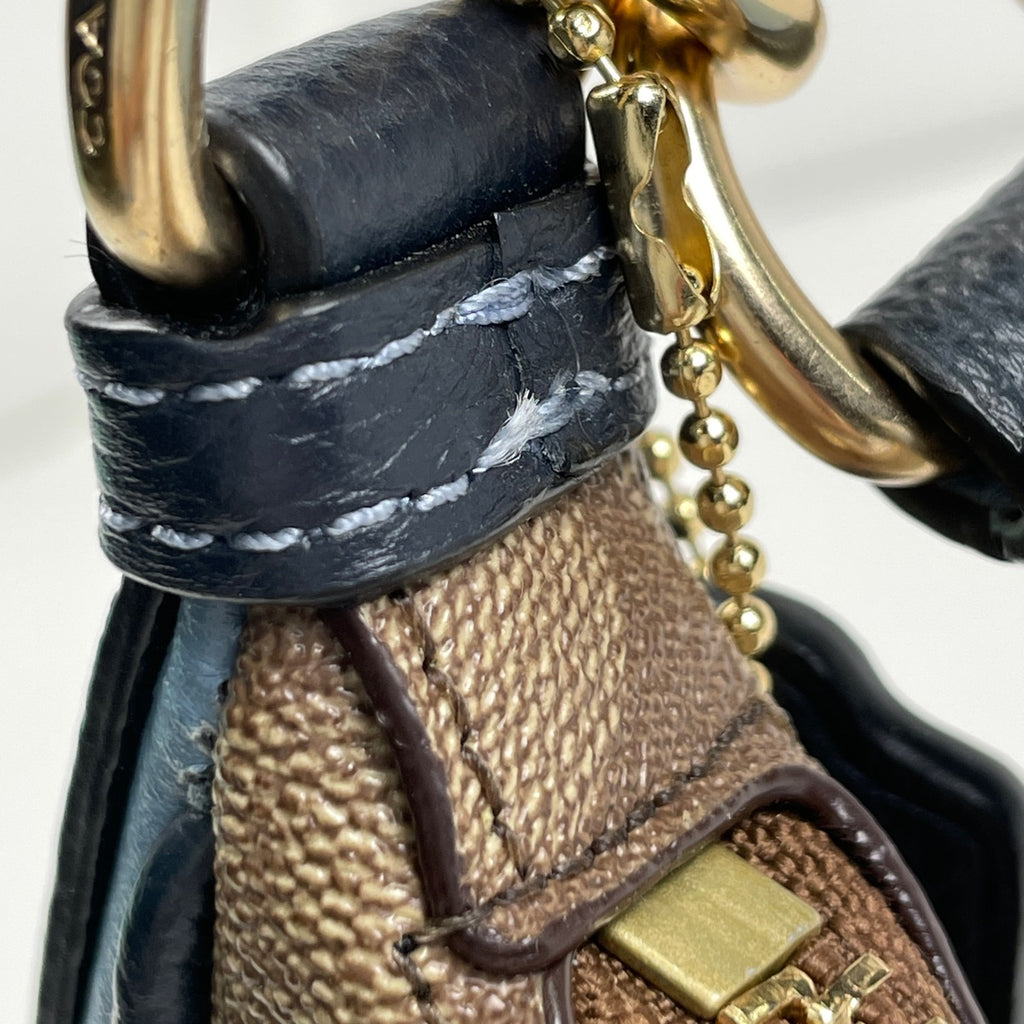 コーチ シグネチャー ショルダーバッグ ワンショルダー ハンドバッグ ショルダーバッグ コーティングキャンバス ブラウン ブルー レディース 【中古】brbag