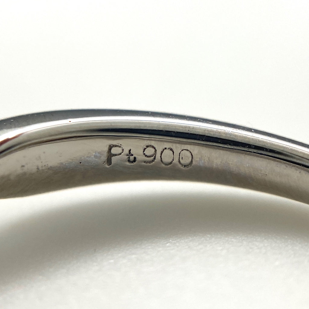 サファイア デザインリング プラチナ メレダイヤ 指輪 リング 13.5号 Pt900 サファイア ダイヤモンド レディース 【中古】nbjwl