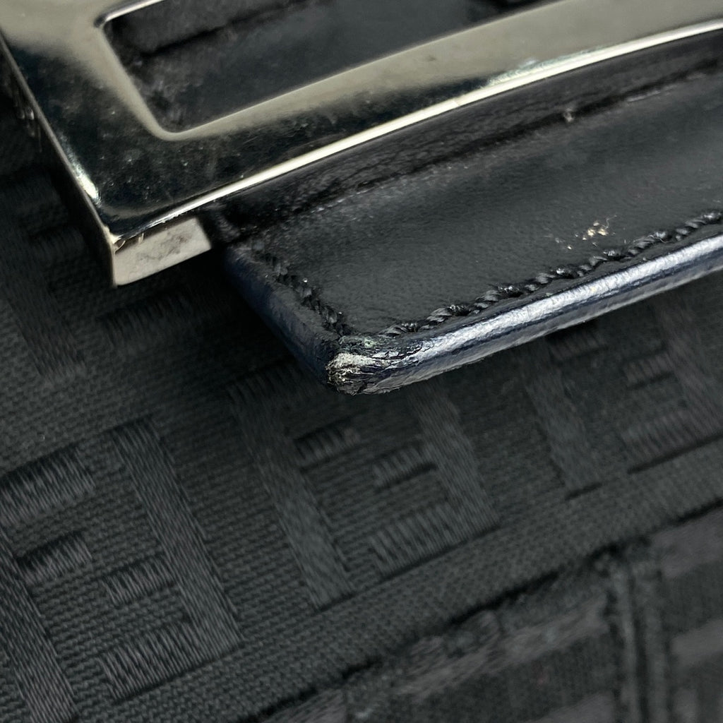 フェンディ ズッキーノ柄 ショルダーバッグ マンマバケット ワンショルダー ショルダーバッグ キャンバス ブラック 8BR001 レディース 【中古】brbag