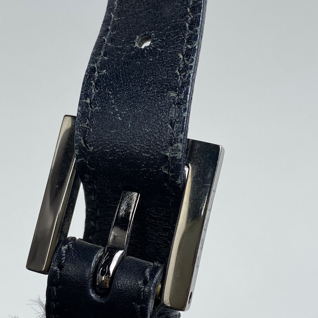 フェンディ ズッキーノ柄 ショルダーバッグ マンマバケット ワンショルダー ショルダーバッグ キャンバス ブラック 8BR001 レディース 【中古】brbag