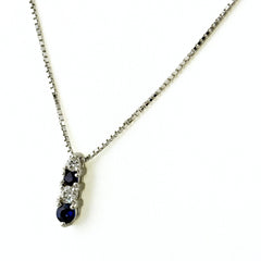 タサキ メレダイヤ デザインネックレス プラチナ サファイア ペンダント ネックレス Pt900 サファイア ダイヤモンド ブランドジュエリー 【中古】brjwl