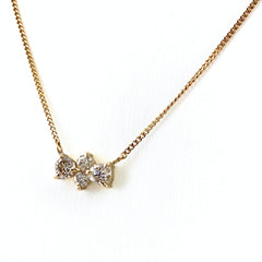 メレダイヤ デザインネックレス YG イエローゴールド ペンダント ネックレス K18 ダイヤモンド レディース 【中古】nbjwl