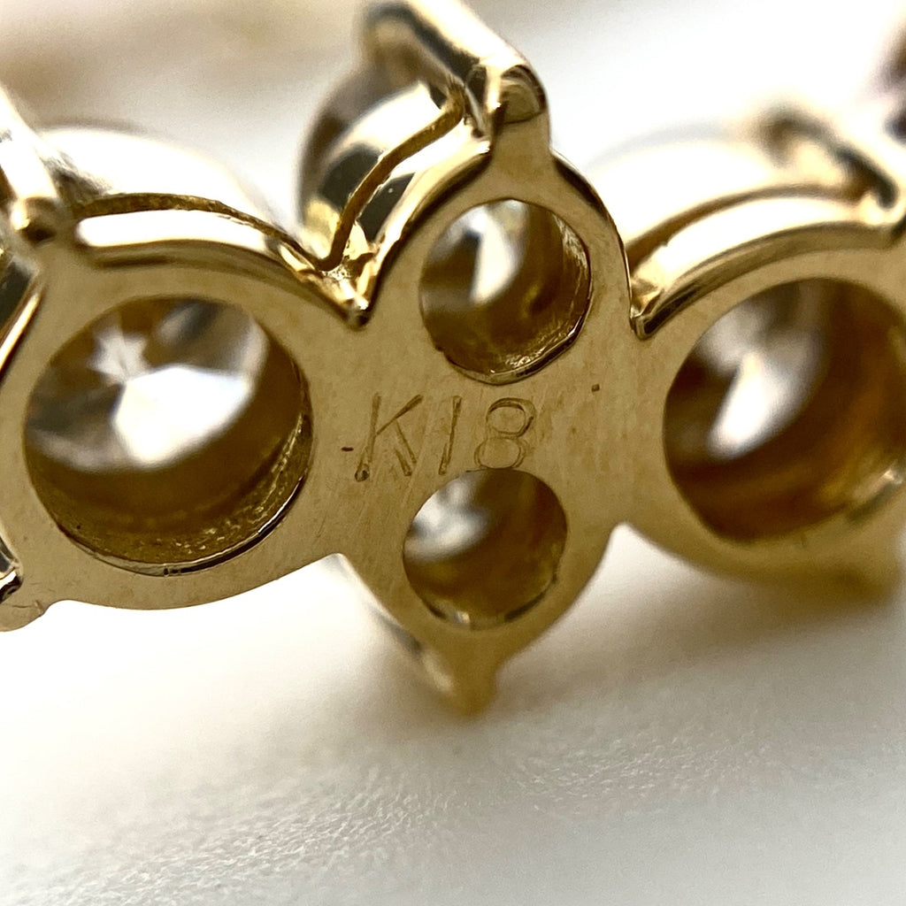 メレダイヤ デザインネックレス YG イエローゴールド ペンダント ネックレス K18 ダイヤモンド レディース 【中古】nbjwl