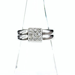 トルマリン デザインリング WG ホワイトゴールド 指輪 メレダイヤ リング 14号 Pt900 ダイヤモンド レディース 【中古】nbjwl