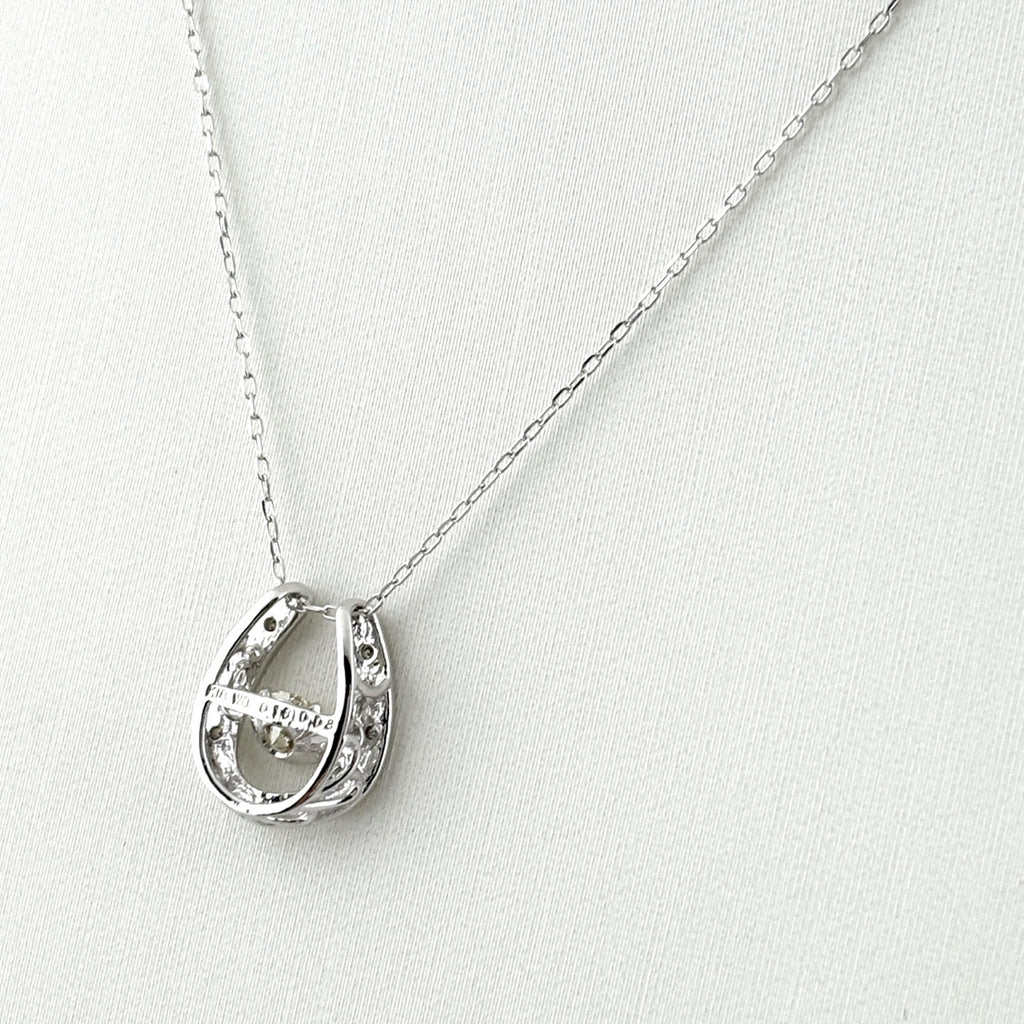 ダイヤモンド デザインネックレス WG ホワイトゴールド ペンダント ネックレス K18 WG ダイヤモンド レディース 【中古】nbjwl