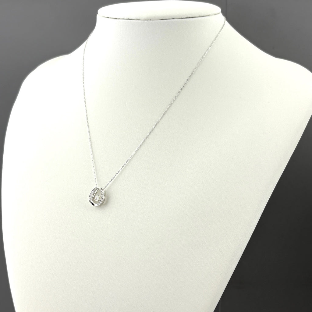 ダイヤモンド デザインネックレス WG ホワイトゴールド ペンダント ネックレス K18 WG ダイヤモンド レディース 【中古】nbjwl