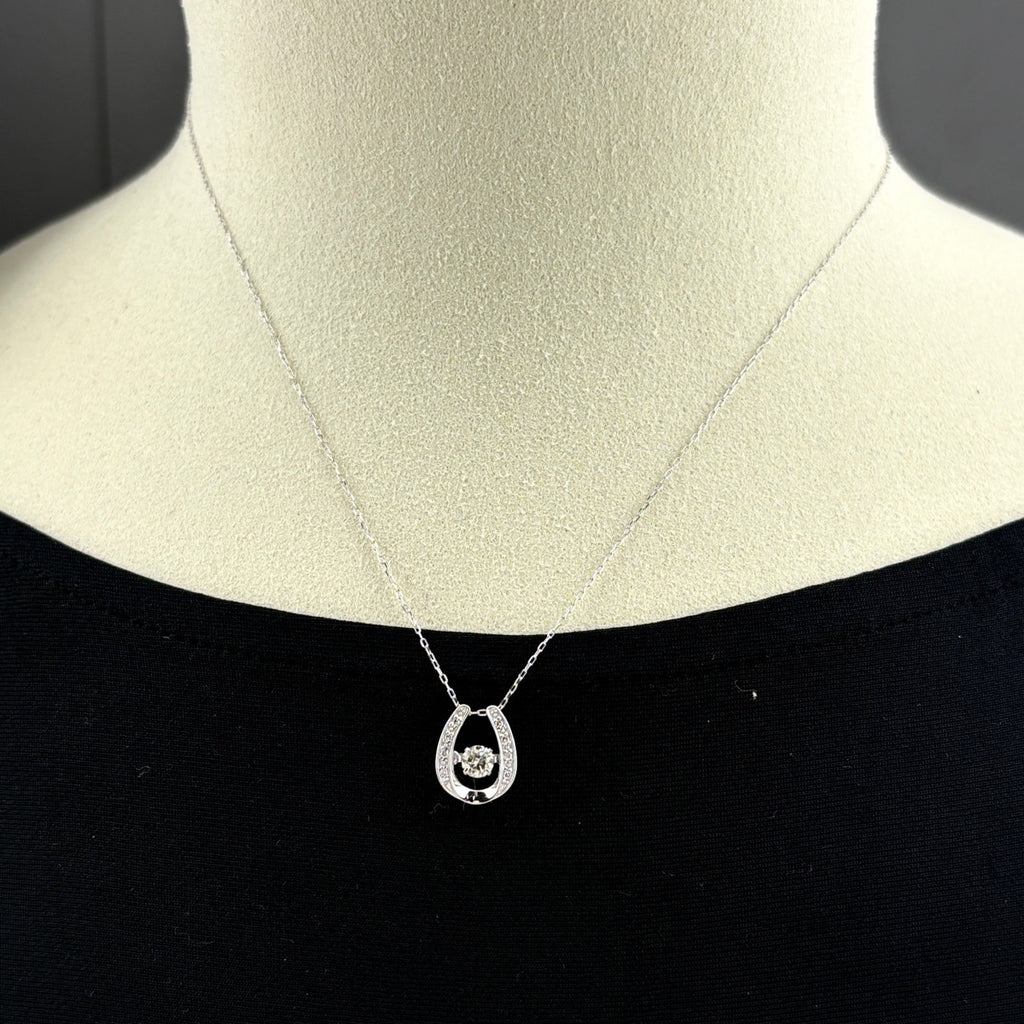 ダイヤモンド デザインネックレス WG ホワイトゴールド ペンダント ネックレス K18 WG ダイヤモンド レディース 【中古】nbjwl