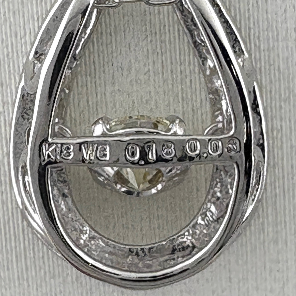 ダイヤモンド デザインネックレス WG ホワイトゴールド ペンダント ネックレス K18 WG ダイヤモンド レディース 【中古】nbjwl