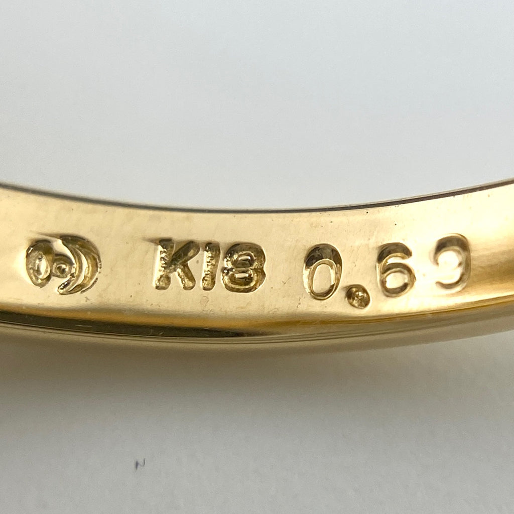 タサキ サファイア デザインリング YG イエローゴールド 指輪 メレダイヤ リング 13.5号 K18 サファイア ダイヤモンド レディース 【中古】brjwl