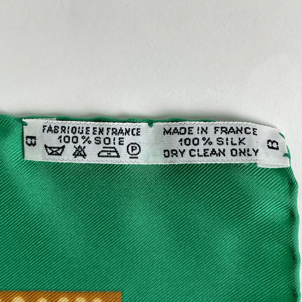エルメス カレ 90 LES BISSONE DE VENISE ヴェニスの船祭り スカーフ スカーフ シルク グリーン マルチカラー レディース 【中古】brbag