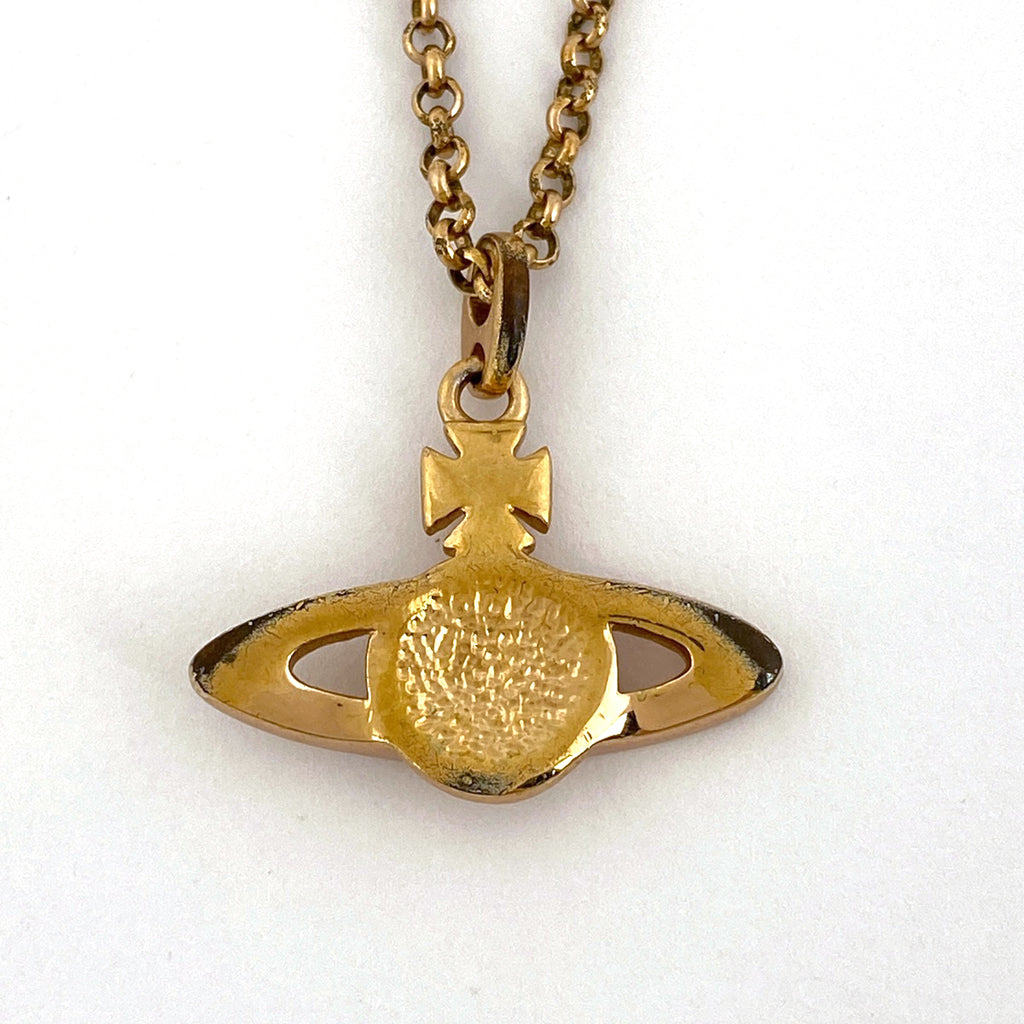 ヴィヴィアンウエストウッド ミニ バス レリーフ ネックレス MINI BAS RELIEF ネックレス メタル ラインストーン ゴールド レディース 【中古】bracc