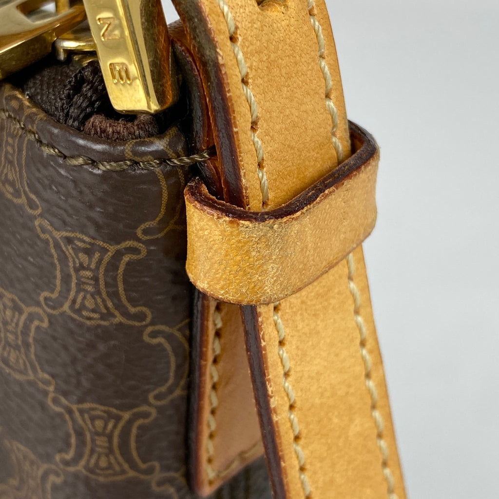 セリーヌ マカダム柄 ハンドバッグ ショルダーバッグ アクセサリーポーチ ハンドバッグ コーティングキャンバス ブラウン レディース 【中古】brbag