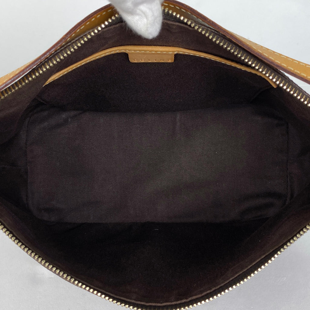 セリーヌ マカダム柄 ハンドバッグ ショルダーバッグ アクセサリーポーチ ハンドバッグ コーティングキャンバス ブラウン レディース 【中古】brbag