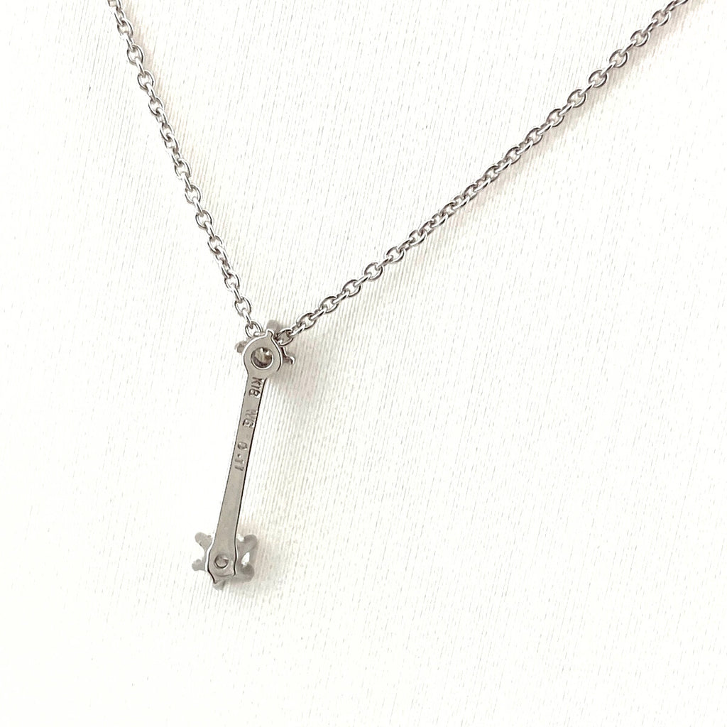 メレダイヤ デザインネックレス WG ホワイトゴールド ペンダント ネックレス K18 WG ダイヤモンド レディース 【中古】nbjwl