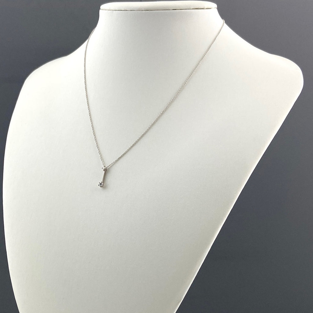 メレダイヤ デザインネックレス WG ホワイトゴールド ペンダント ネックレス K18 WG ダイヤモンド レディース 【中古】nbjwl