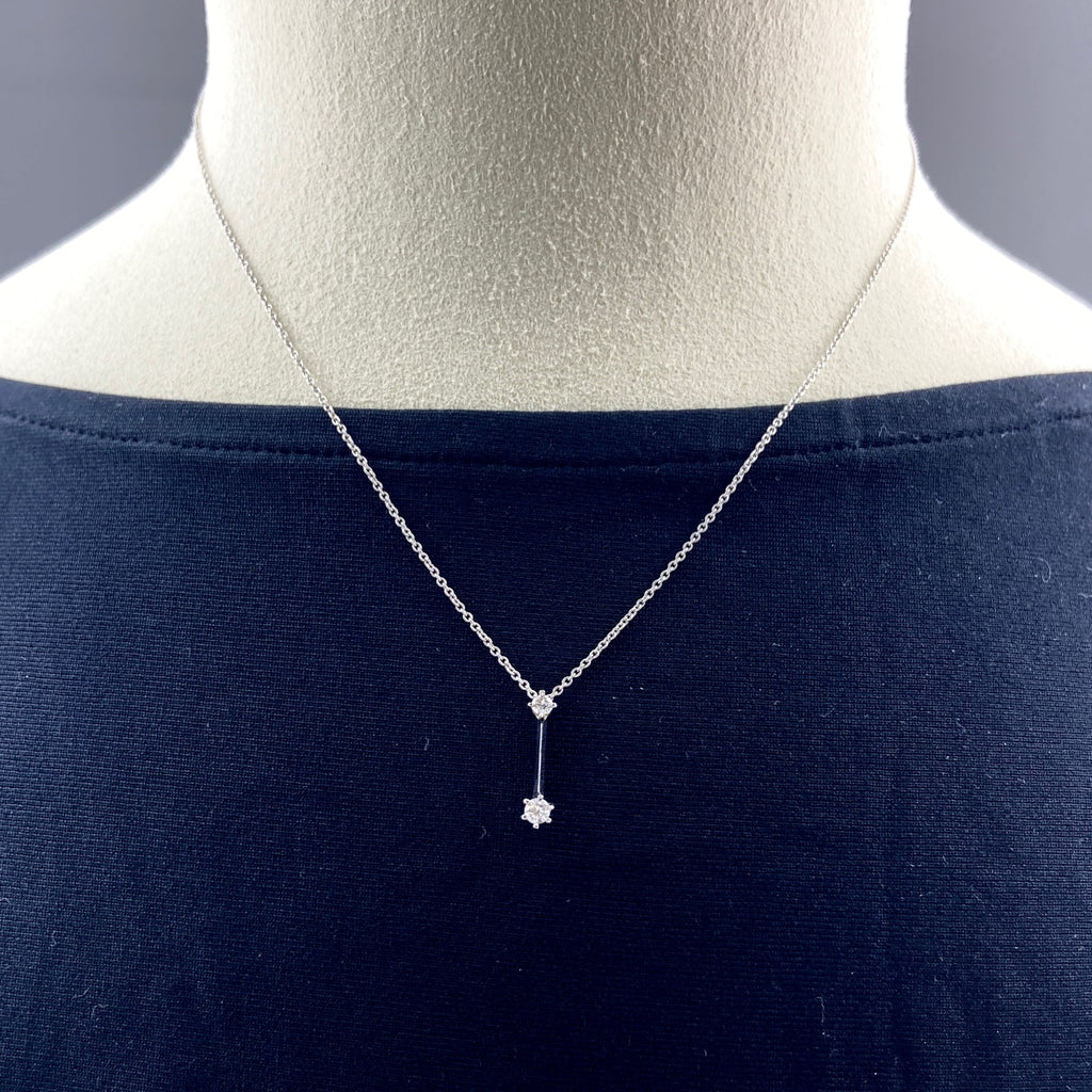 メレダイヤ デザインネックレス WG ホワイトゴールド ペンダント ネックレス K18 WG ダイヤモンド レディース 【中古】nbjwl