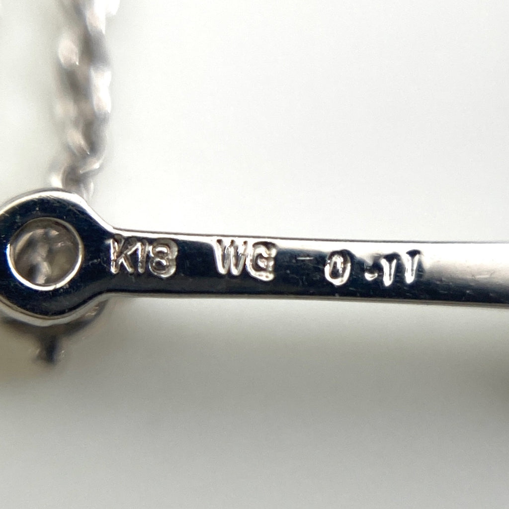 メレダイヤ デザインネックレス WG ホワイトゴールド ペンダント ネックレス K18 WG ダイヤモンド レディース 【中古】nbjwl