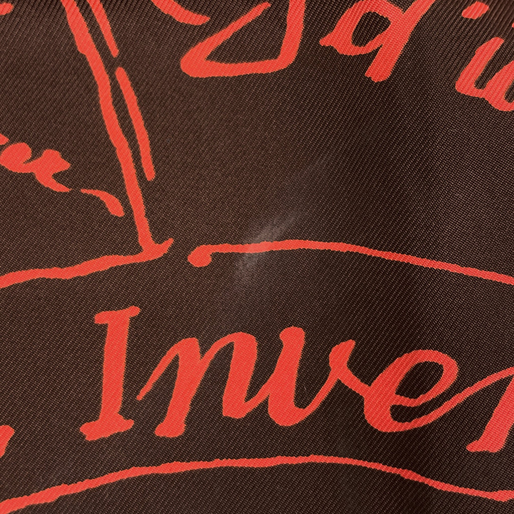 エルメス カレ90 Naissance d’une idee イデアの誕生 スカーフ スカーフ シルク ブラウン オレンジ レディース 【中古】brbag