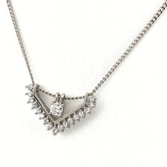 メレダイヤ デザインネックレス プラチナ ペンダント ネックレス Pt900 Pt850 ダイヤモンド レディース 【中古】nbjwl