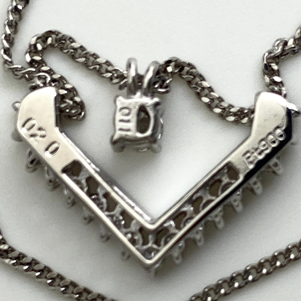 メレダイヤ デザインネックレス プラチナ ペンダント ネックレス Pt900 Pt850 ダイヤモンド レディース 【中古】nbjwl