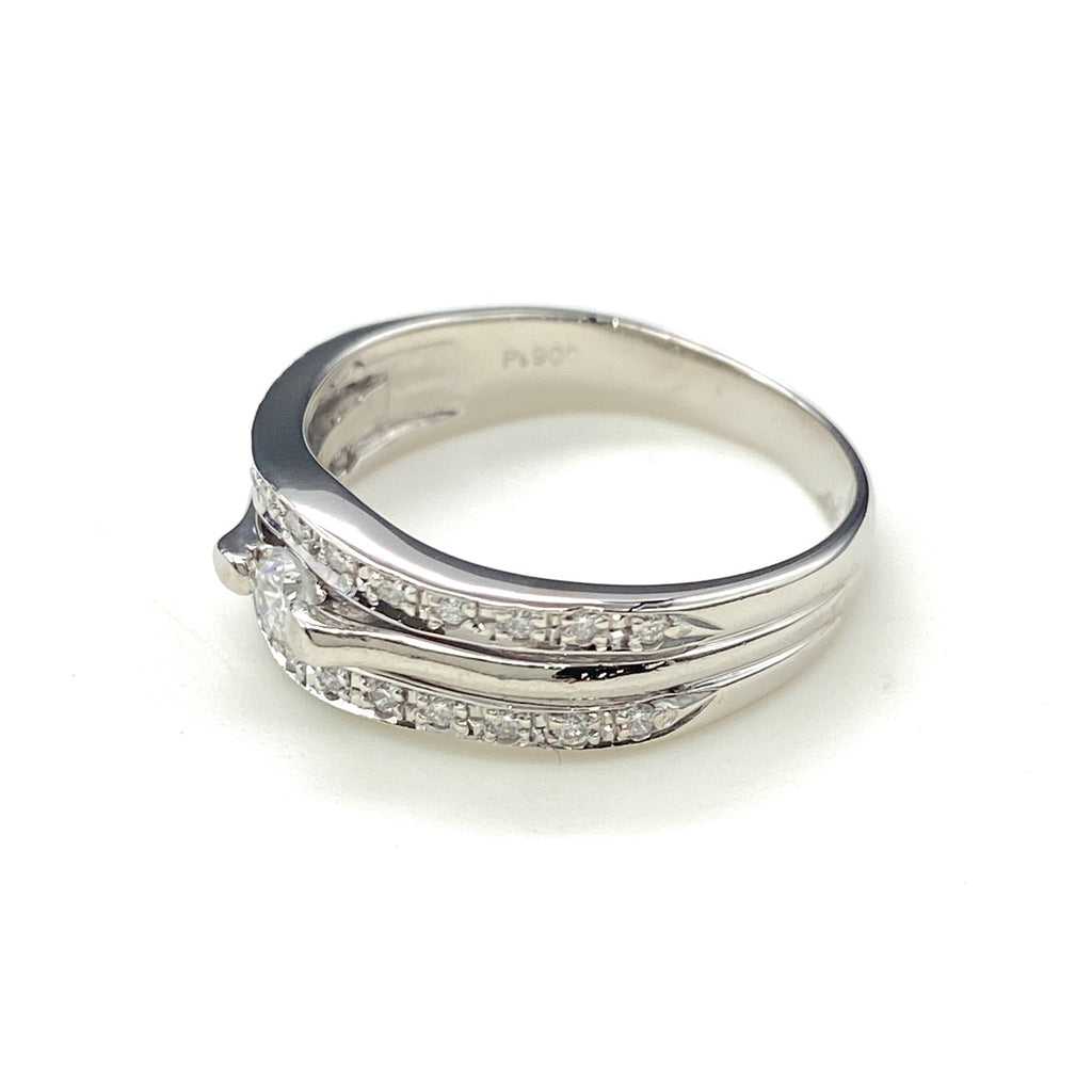 メレダイヤ デザインリング プラチナ 指輪 リング 12.5号 Pt900 ダイヤモンド レディース 【中古】nbjwl