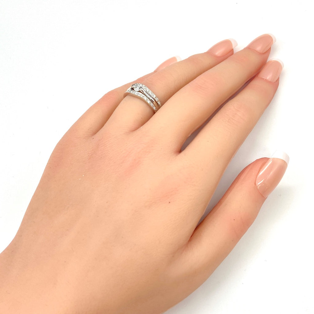 メレダイヤ デザインリング プラチナ 指輪 リング 12.5号 Pt900 ダイヤモンド レディース 【中古】nbjwl