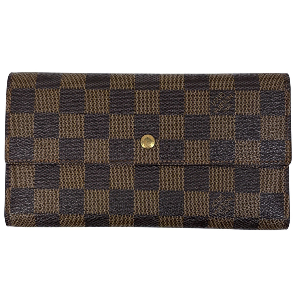 ルイ・ヴィトン ポルトフォイユ インターナショナル 札入れ 小銭入れ 三つ折り 長財布 ダミエ ブラウン N61217 レディース 【中古】brbag