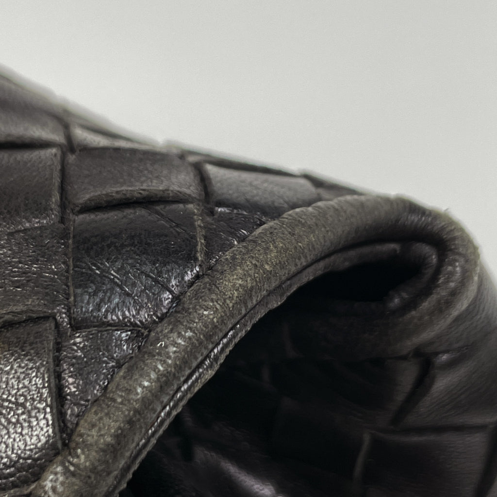 ボッテガヴェネタ イントレチャート ハンドバッグ 2WAY ショルダーバッグ ターンロック ハンドバッグ レザー ブラック レディース 【中古】brbag